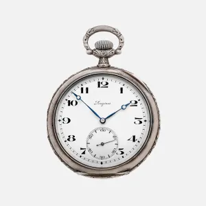 1920 Longines Silver Pocket Watch For the Carnegie Foundation