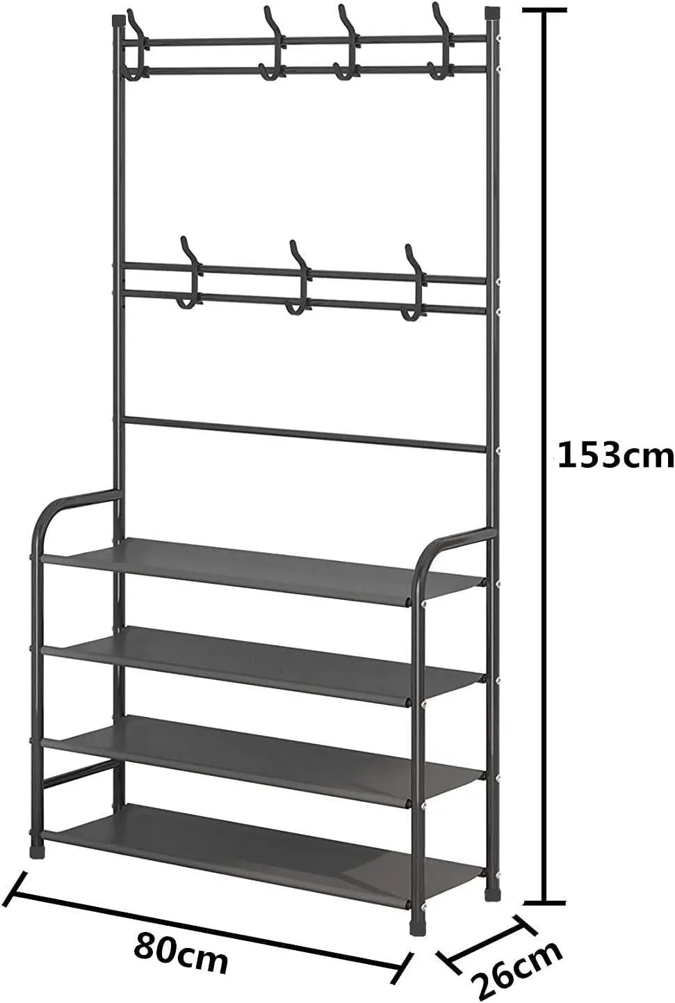 4-Tier Multipurpose Rack for Clothes, Coats, and Shoe Storage