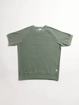 AAGAMENNONE GREEN TERRY COTTON T-SHIRT