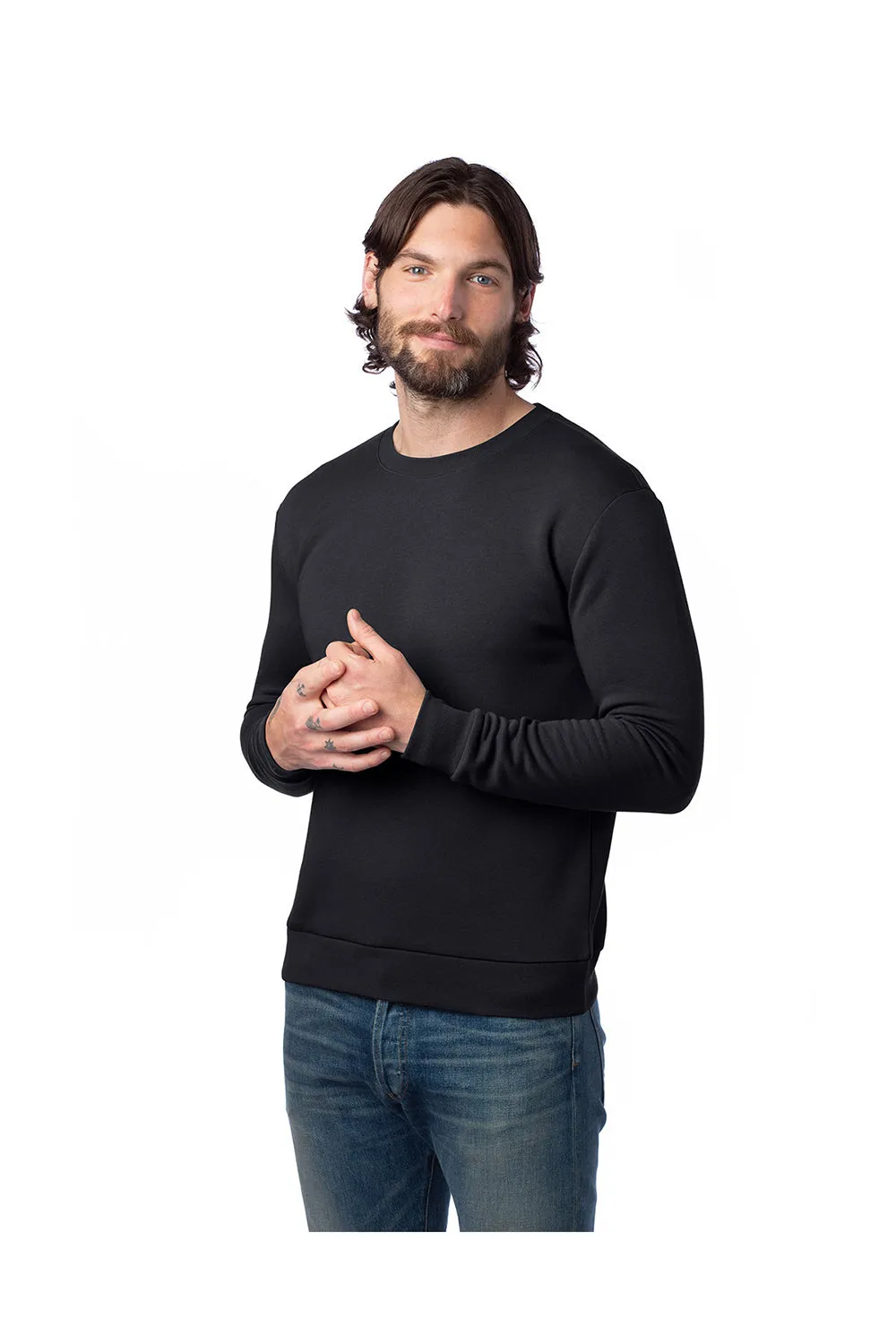 Alternative Mens Eco Cozy Fleece Crewneck Sweatshirt - Black