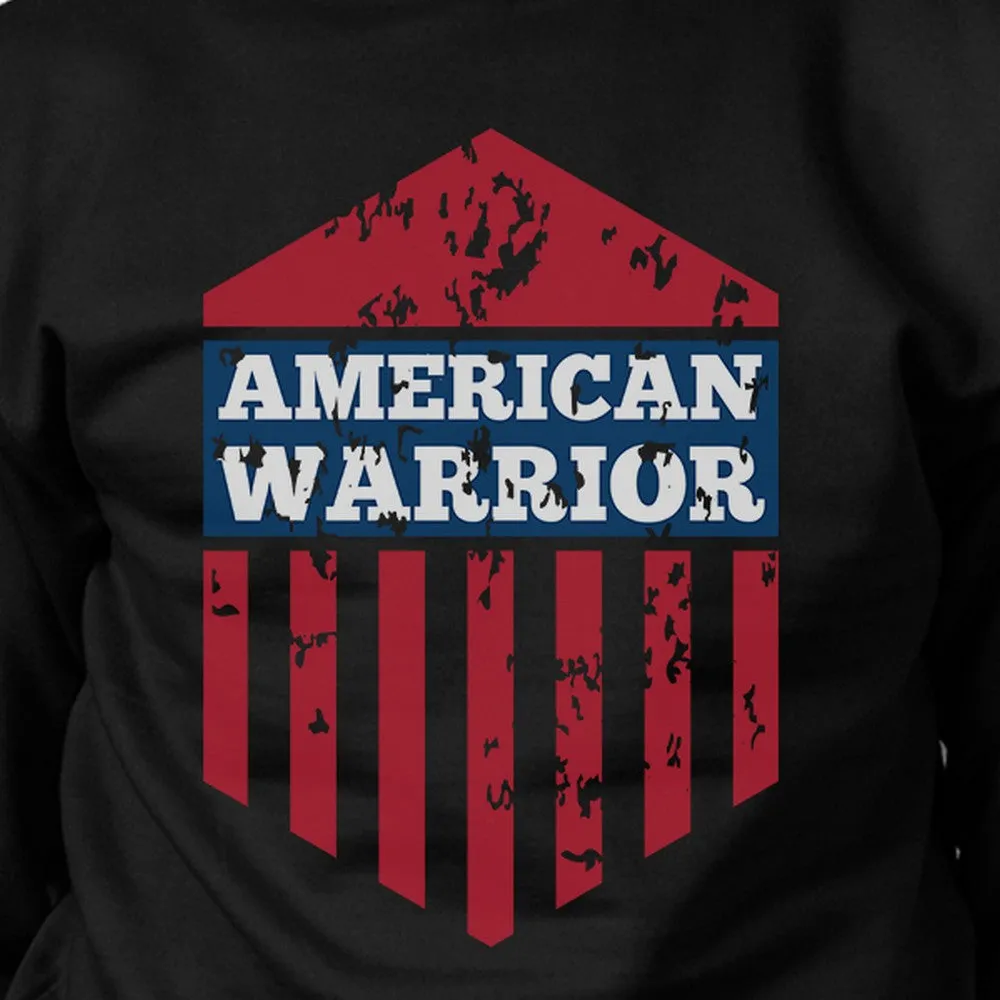 American Warrior Unisex Graphic Sweatshirt Black Crewneck Pullover