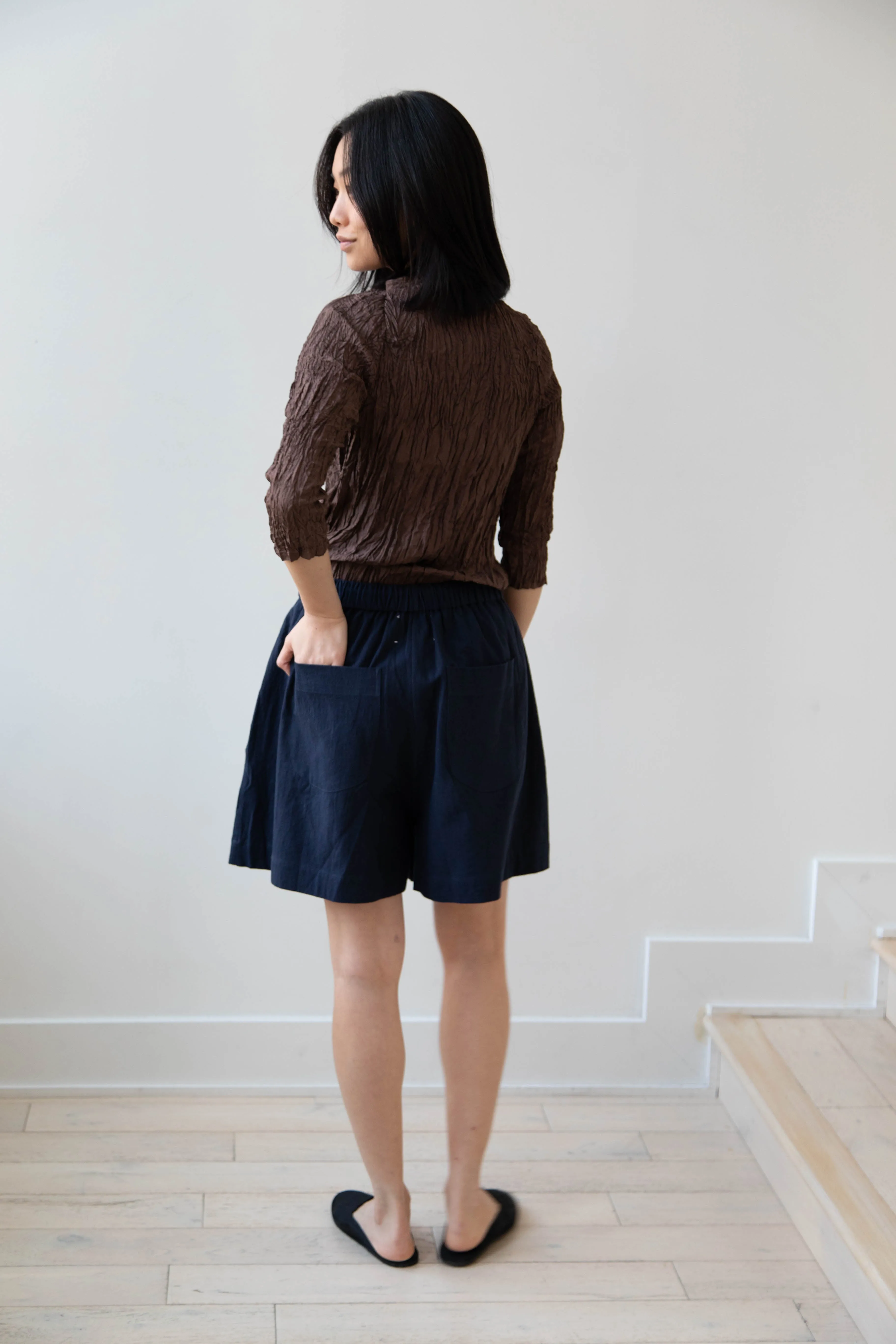 Anaak | Palma Pleated Tunic in Cacao Silk