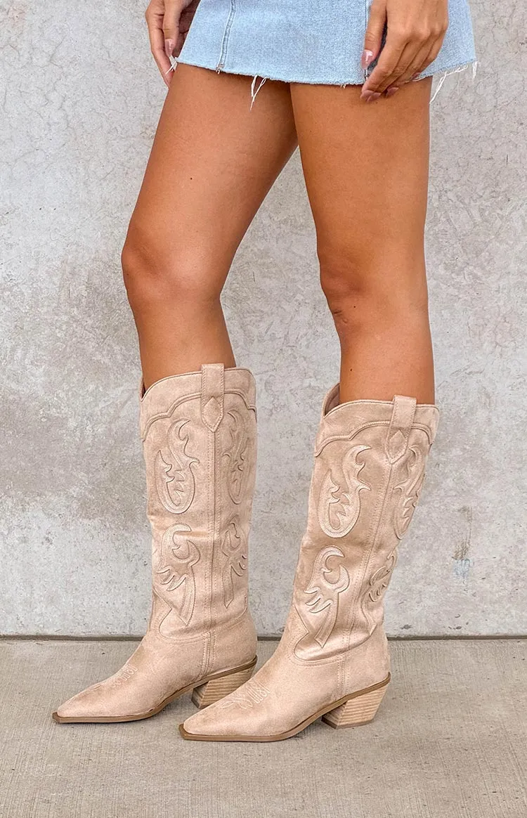 Billini Tulie Beige Cowboy Boots