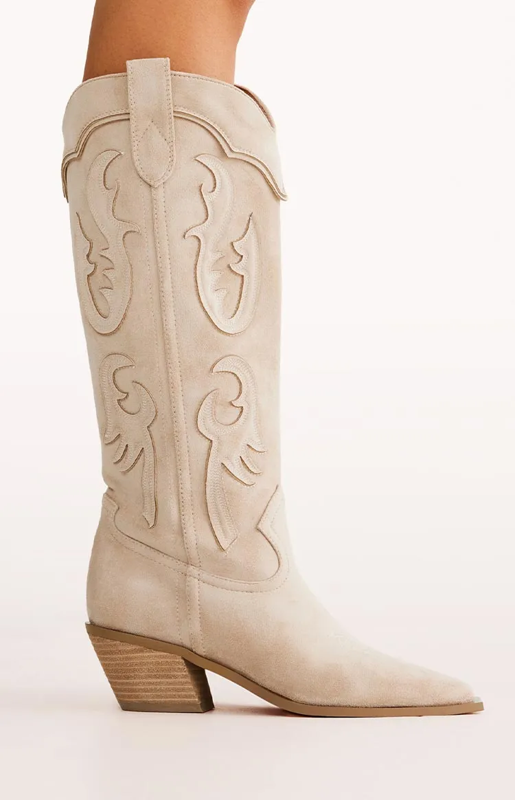 Billini Tulie Beige Cowboy Boots