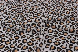 Brown, White, Black Printed Georgette Fabric