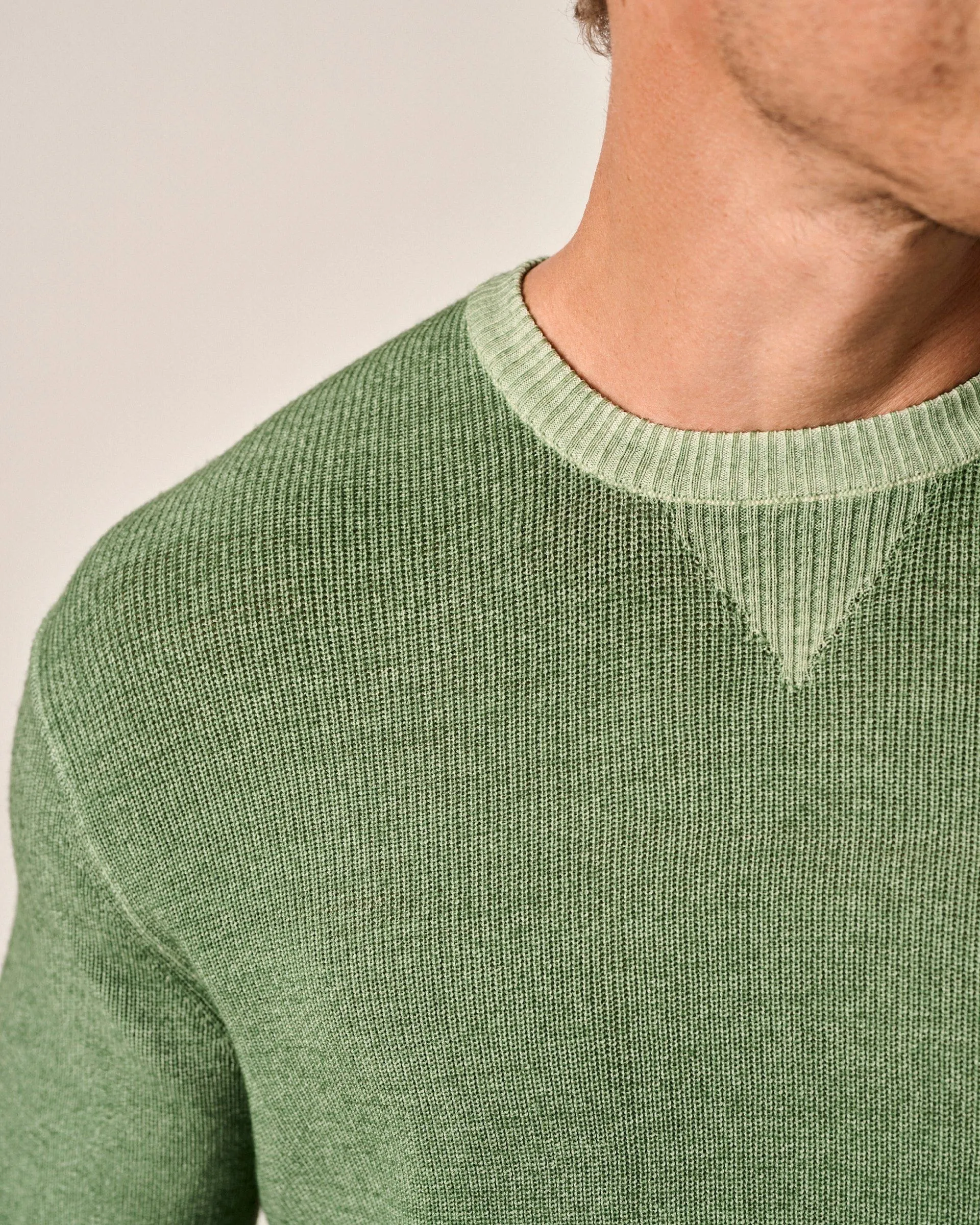 Burgess Garment-Dyed Crewneck Sweater in Valley by Johnnie-O