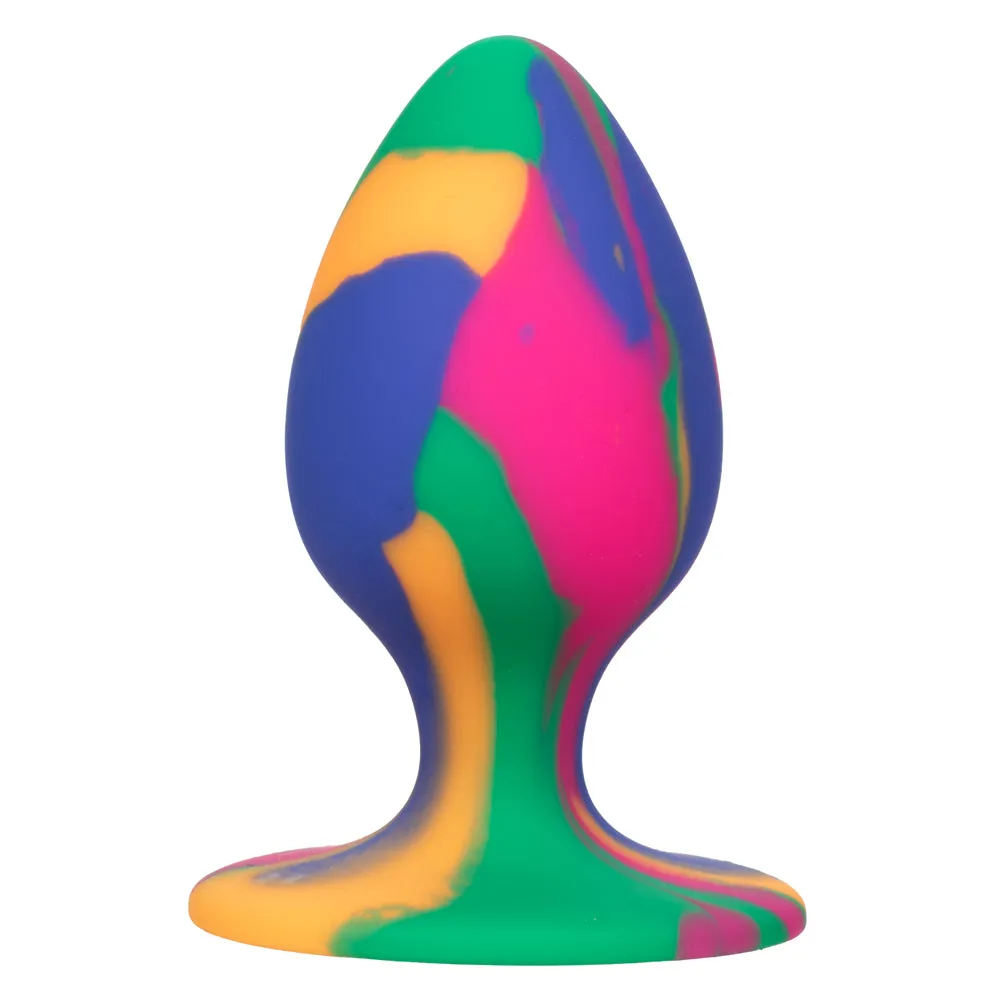 Cheeky Smooth Tie-Dye Silicone Anal Plug - Medium