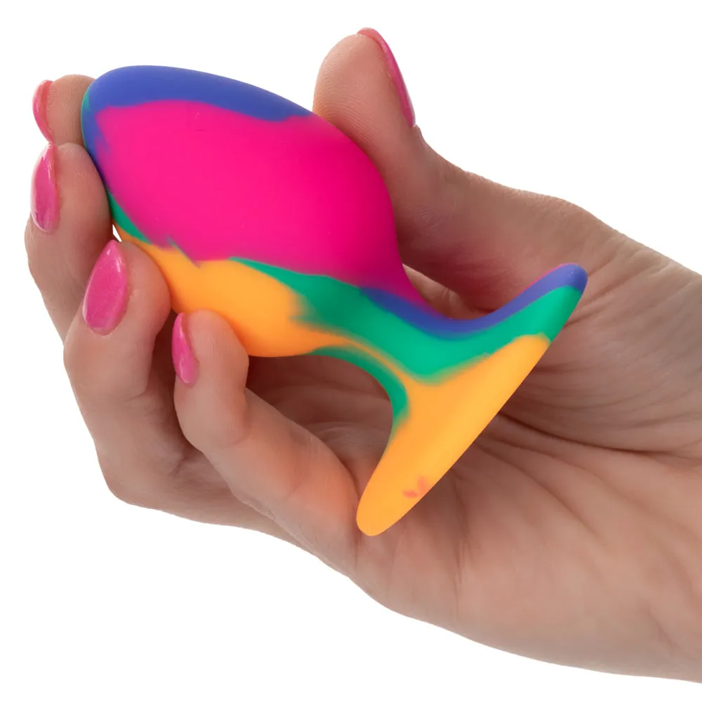 Cheeky Smooth Tie-Dye Silicone Anal Plug - Medium