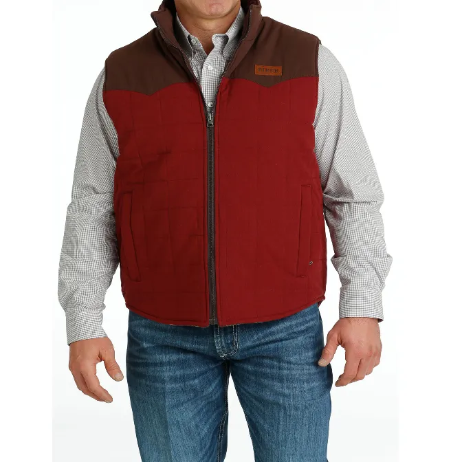 Cinch Men's Burgundy Quilted Reversible Vest MWV1576002