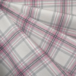 Cozy Cotton Flannel Muted Tartan Plaid Vanilla/Pink SY