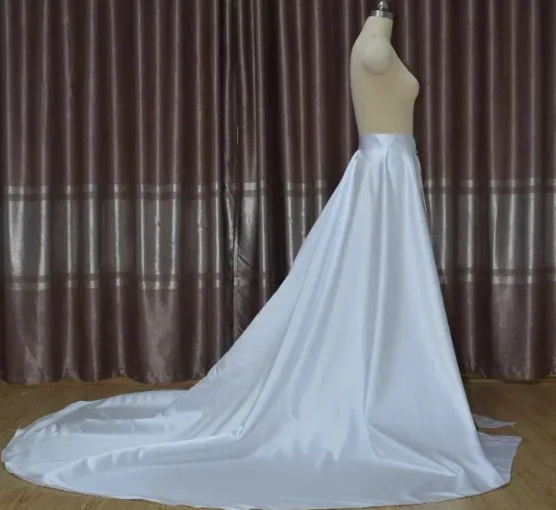 Custom Satin Cathedral Detachable Wedding Skirt All Sizes/Colors