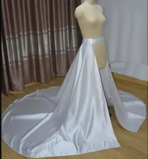 Custom Satin Cathedral Detachable Wedding Skirt All Sizes/Colors