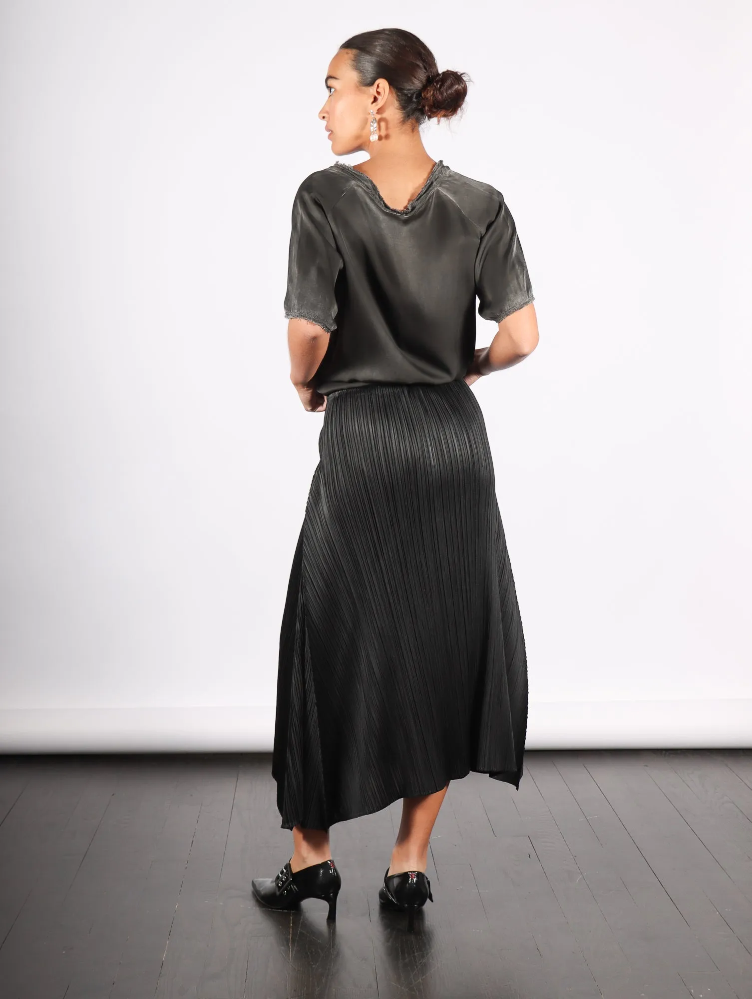 Efficient Square Skirt in Black by Pleats Please Issey Miyake