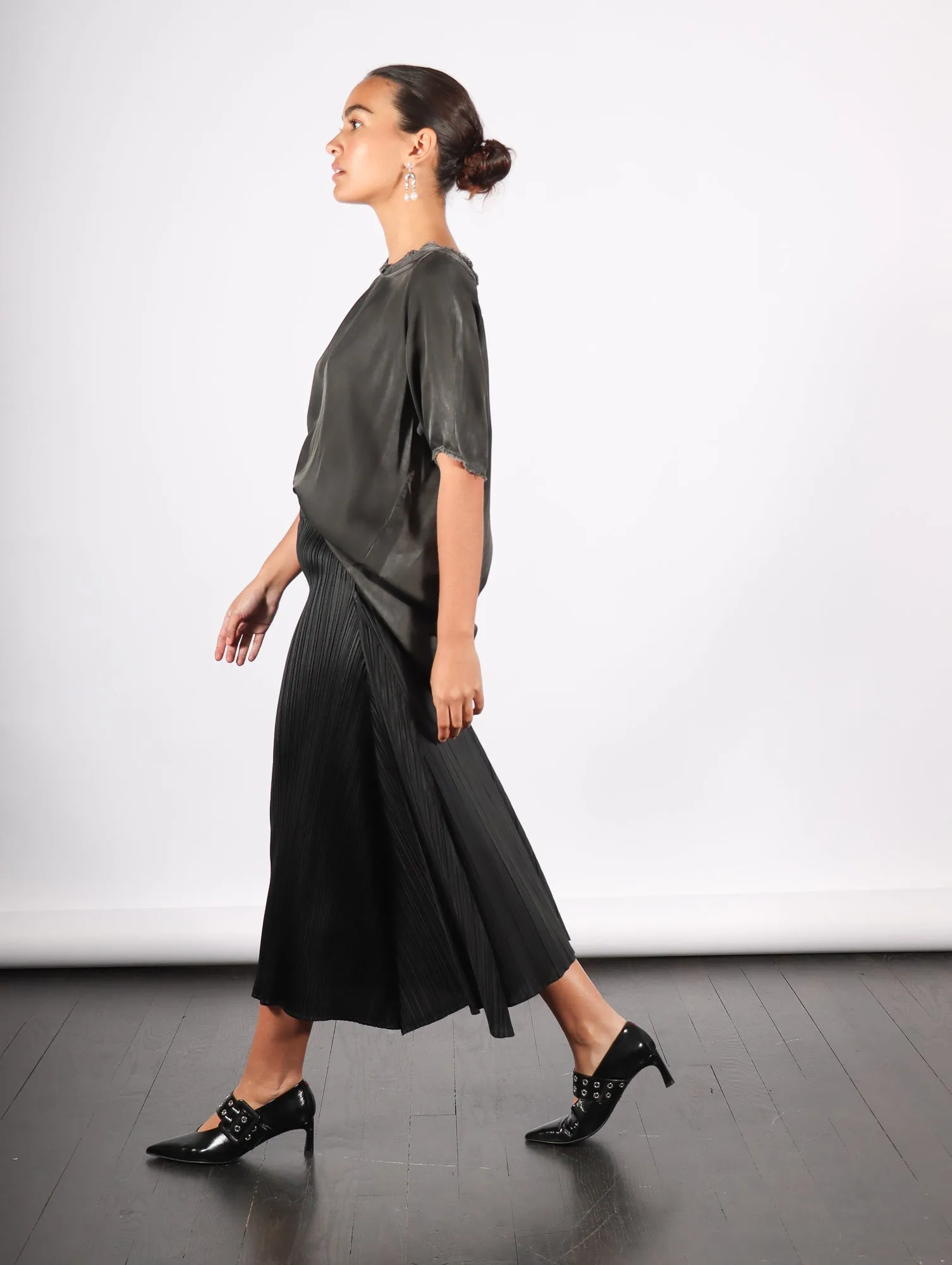 Efficient Square Skirt in Black by Pleats Please Issey Miyake