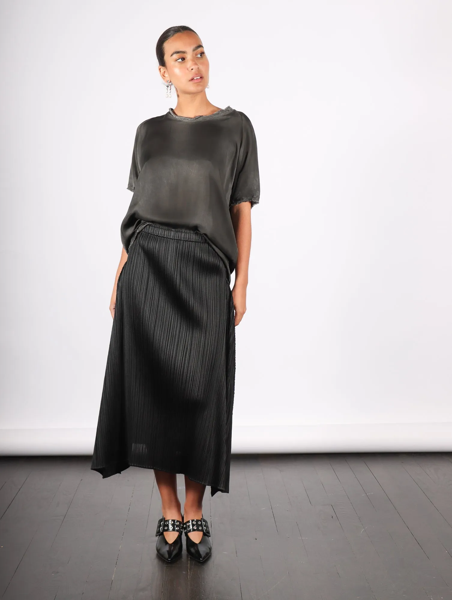 Efficient Square Skirt in Black by Pleats Please Issey Miyake