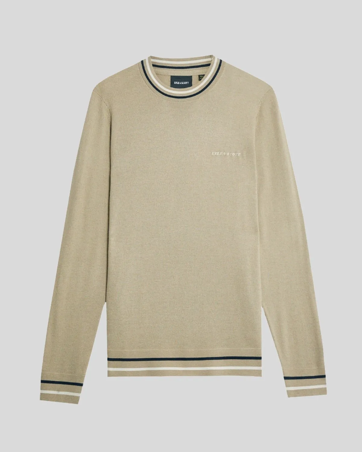 Embroidered Tipped Crew Neck Jumper