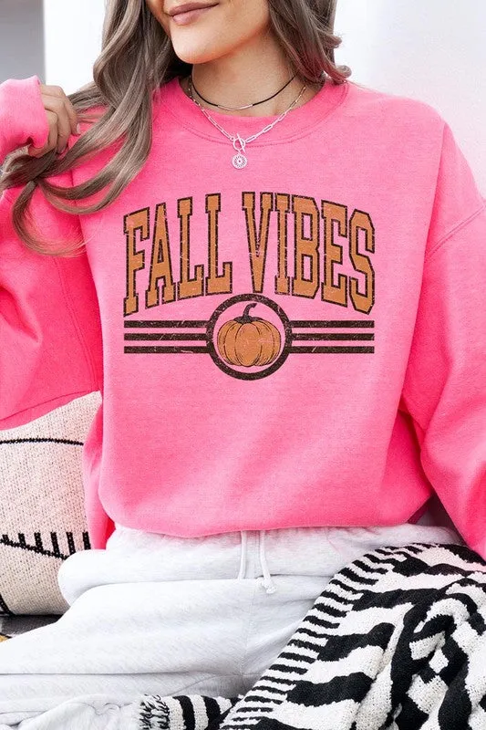 Fall Vibes Graphic Fleece Sweatshirts