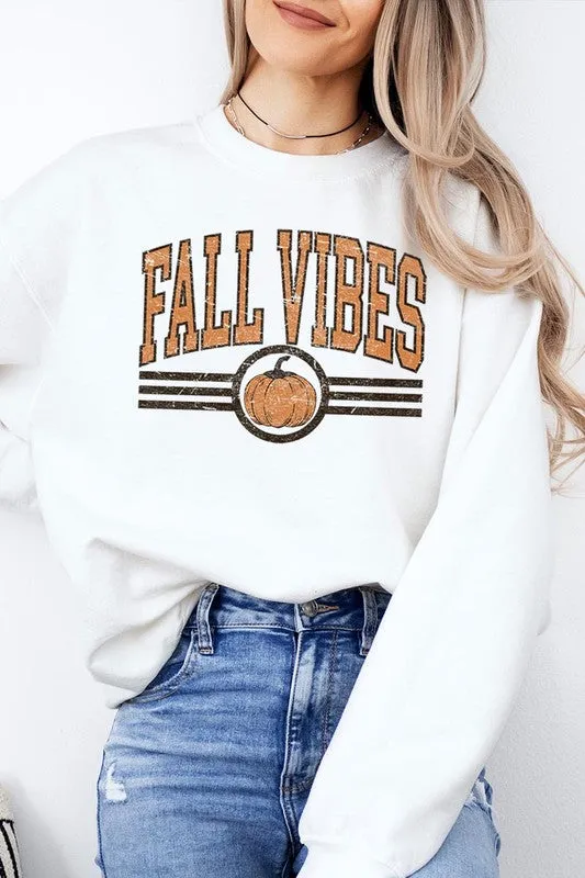 Fall Vibes Graphic Fleece Sweatshirts