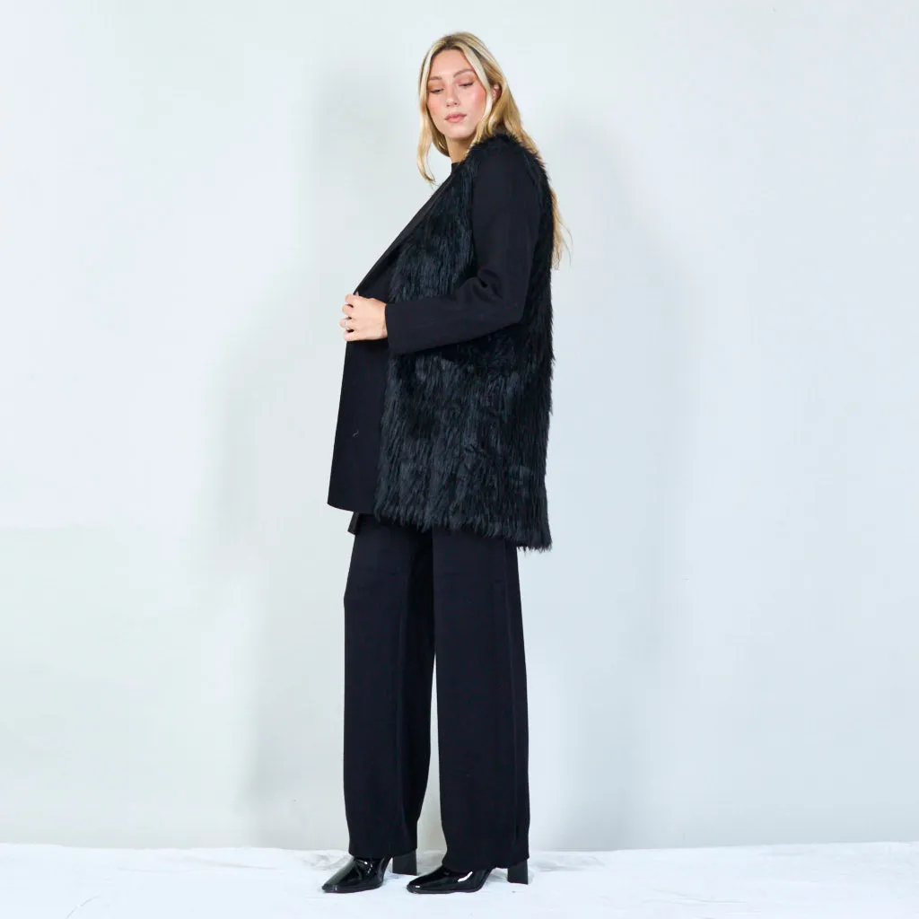 Faux fur open-front coat wholesale