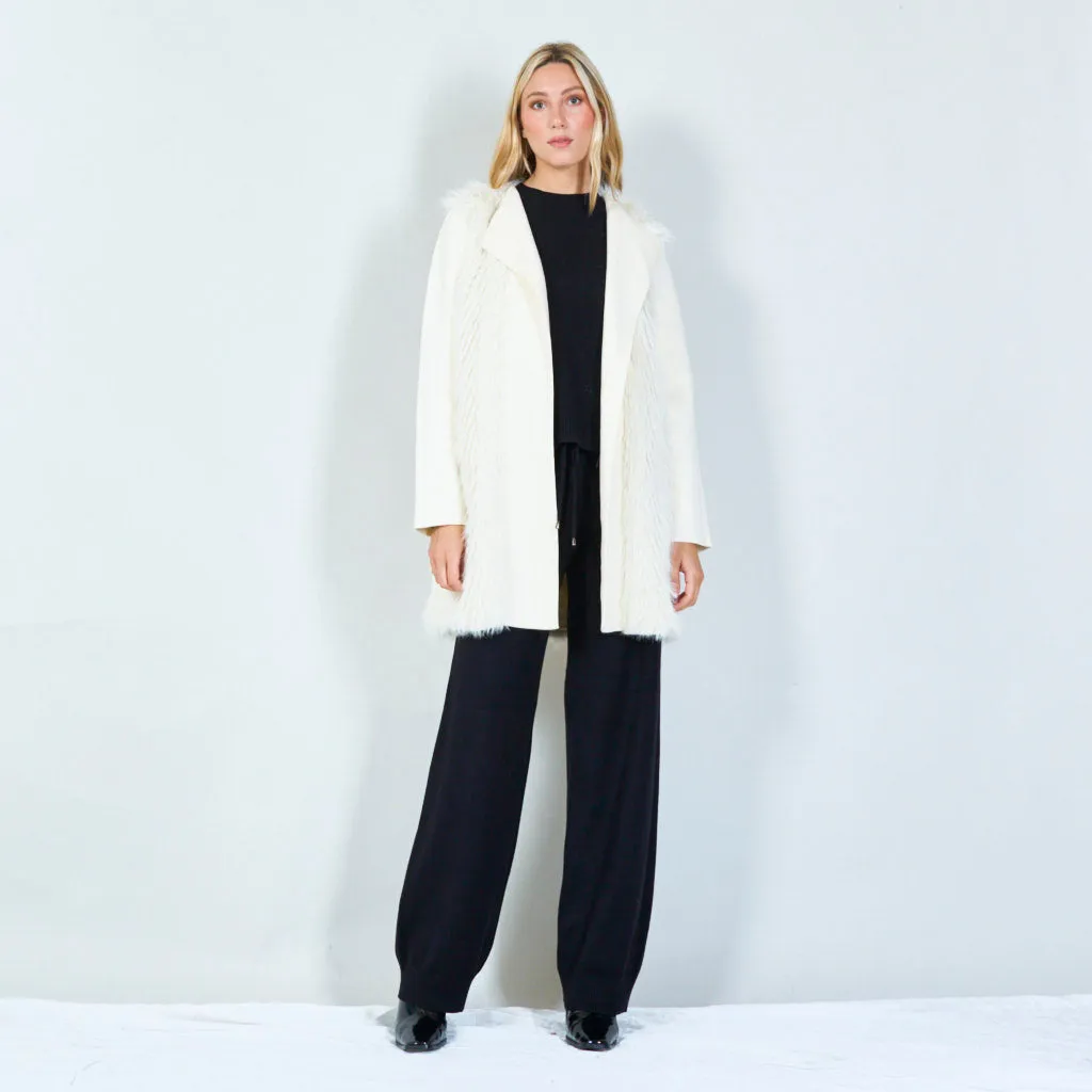 Faux fur open-front coat wholesale