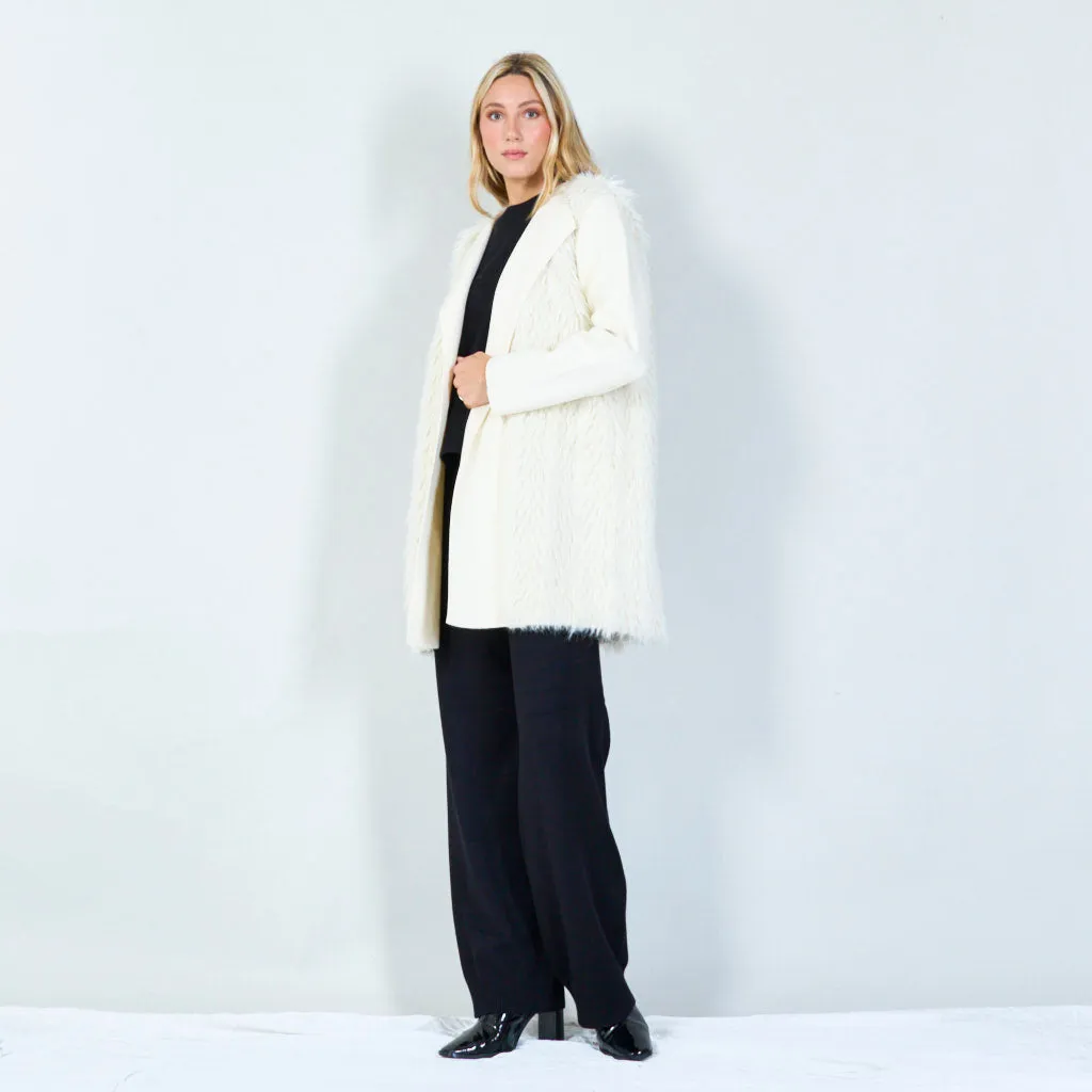 Faux fur open-front coat wholesale