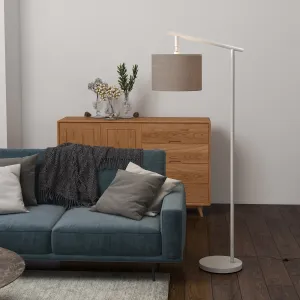 Floor Lamp with 350° Rotating Lampshade, LED Bulb Included, Grey