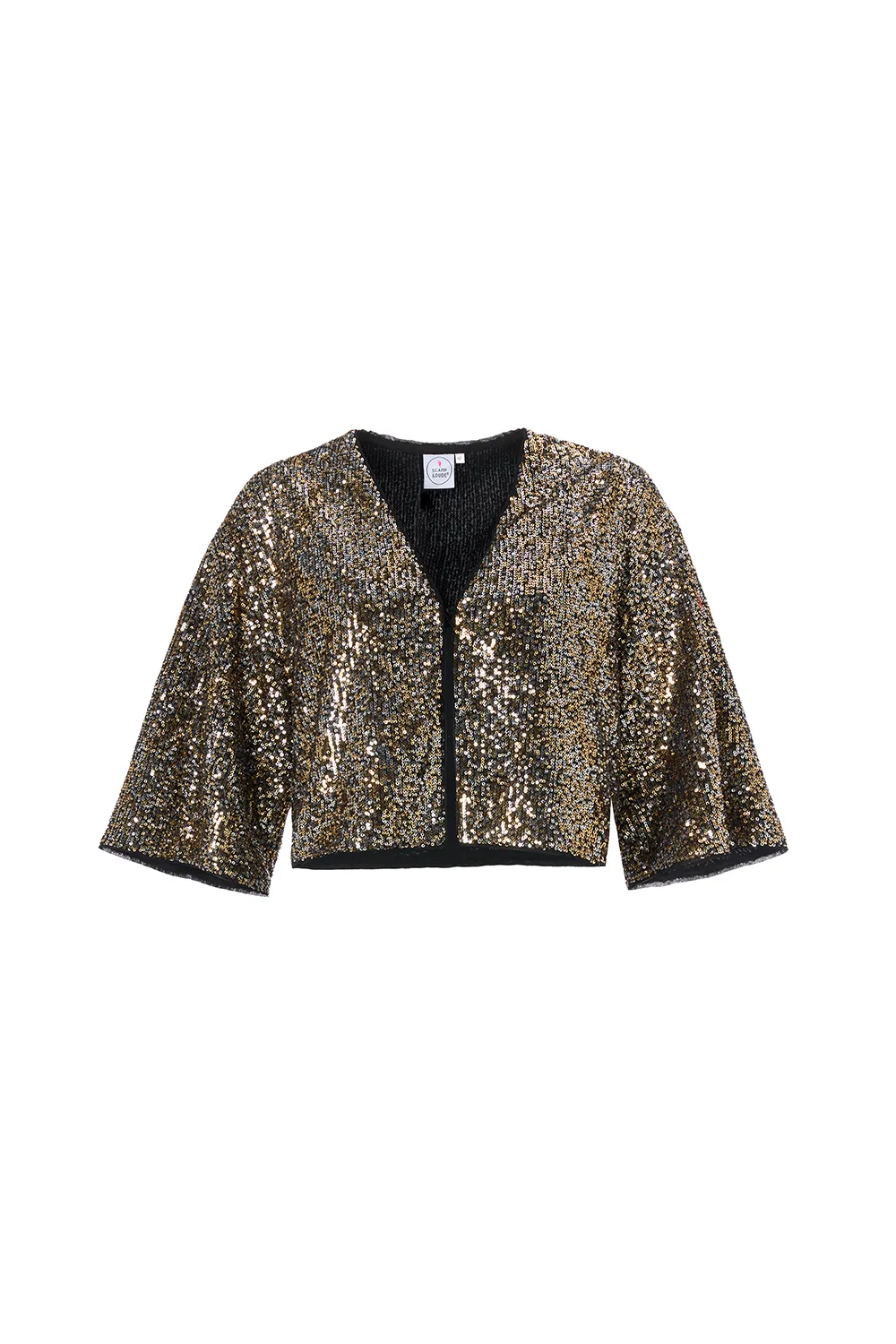 Gold with Silver Sequin Cropped Jacket