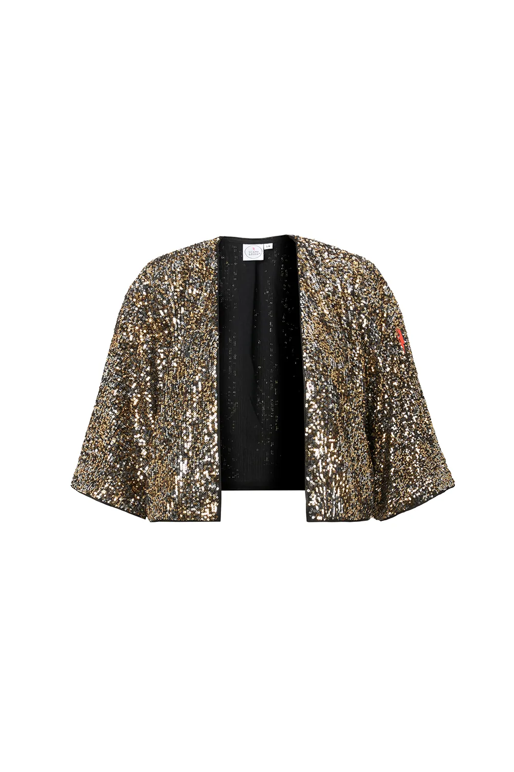 Gold with Silver Sequin Cropped Jacket