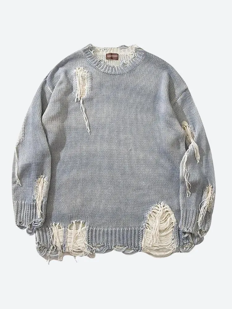 Grunge Tasseled Distressed Sweater