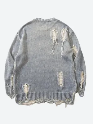 Grunge Tasseled Distressed Sweater