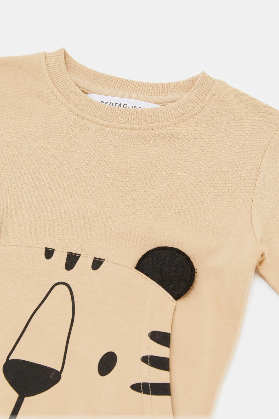 Infant Boys Beige Printed Sweatshirt