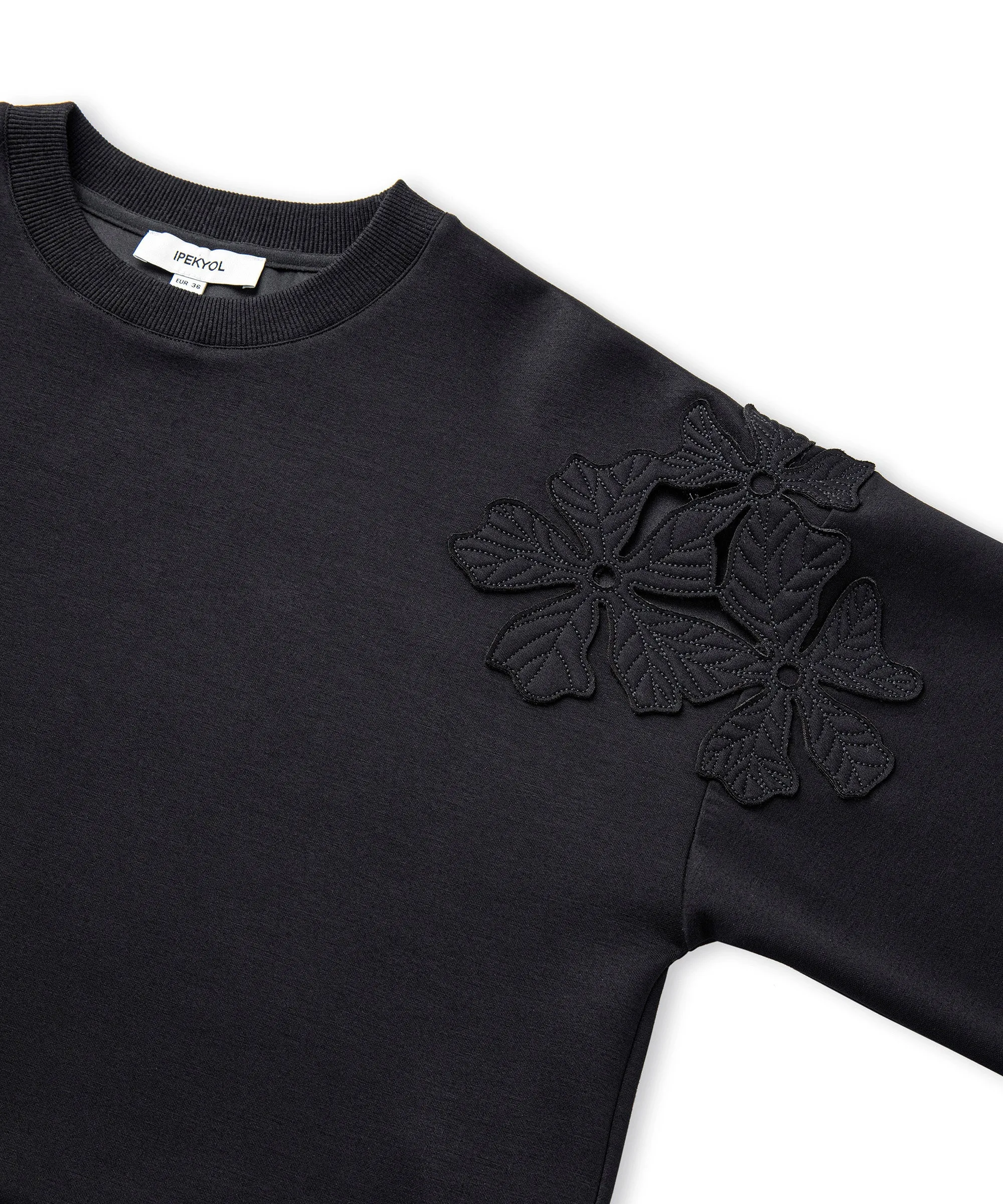 Ipekyol Flower Applique Sweatshirt Black