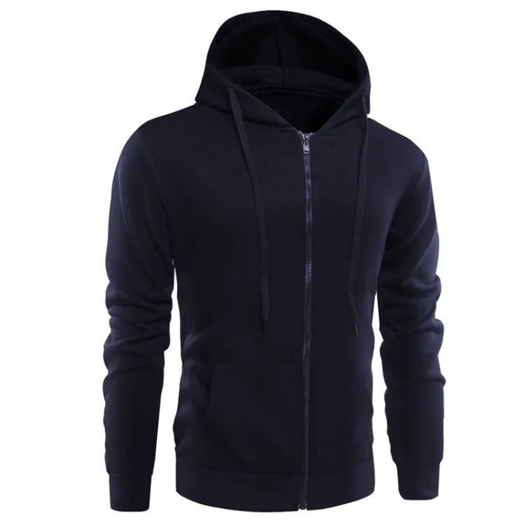 Kangaroo Pocket Full Zip Flocking Hoodie 8381