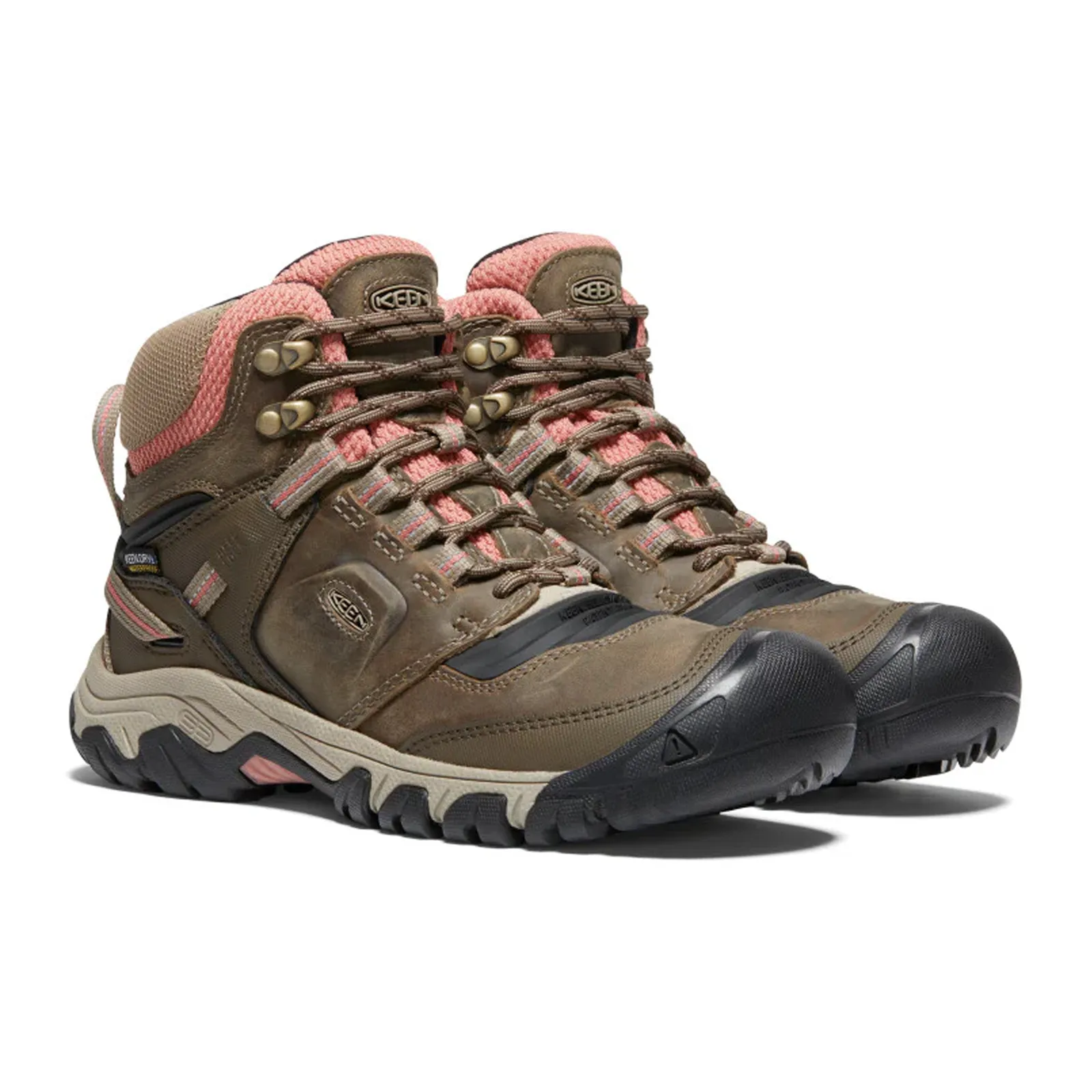 Keen Ridge Flex Mid Waterproof Boot (Women) - Timberwolf/Brick Dust