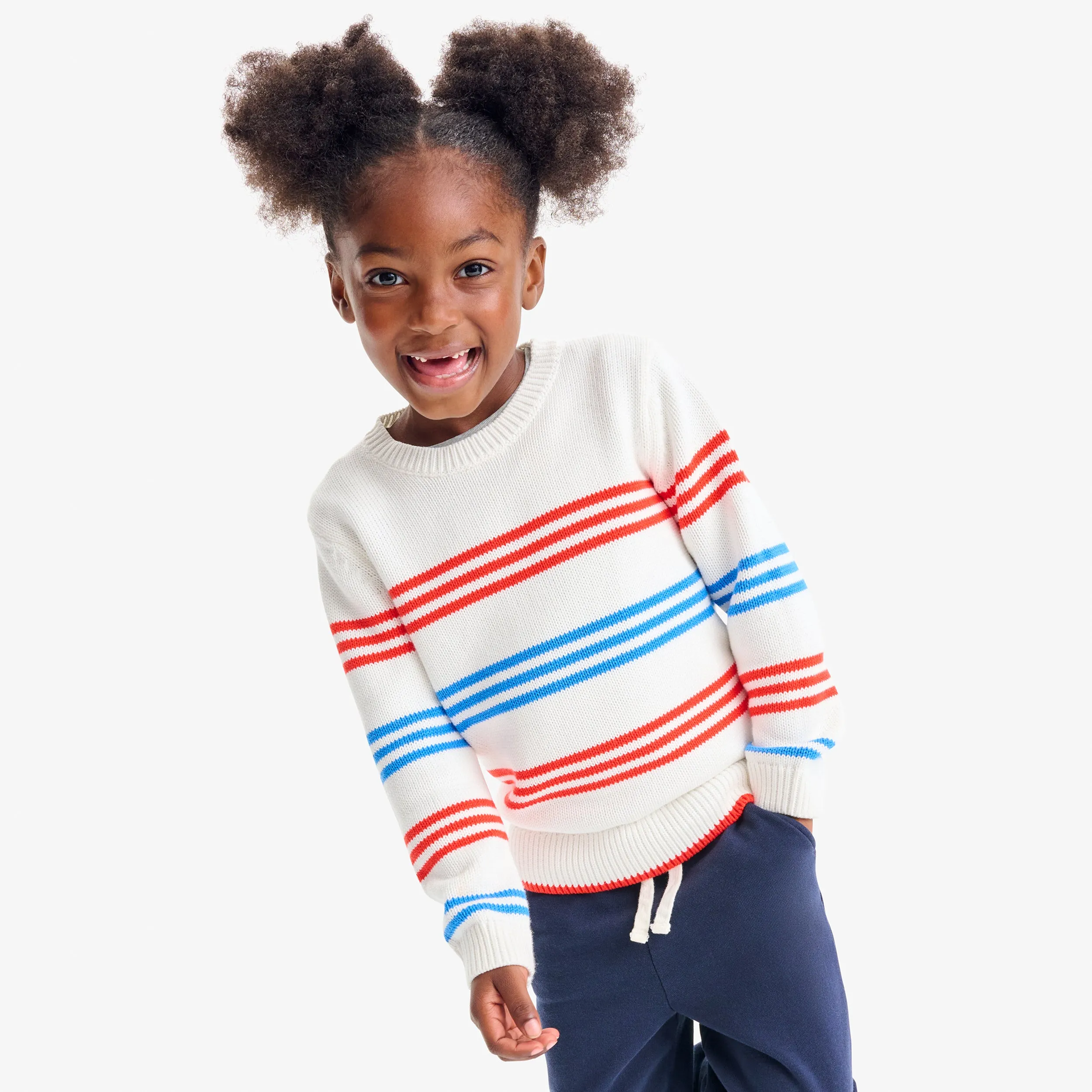 Kids crewneck sweater in stripe