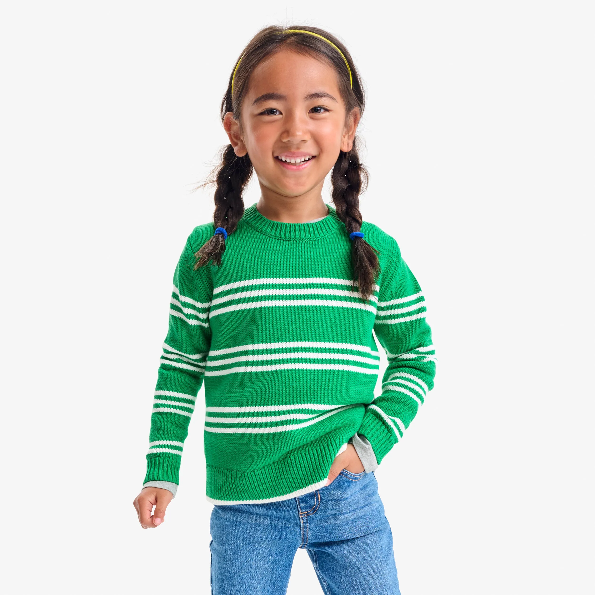 Kids crewneck sweater in stripe