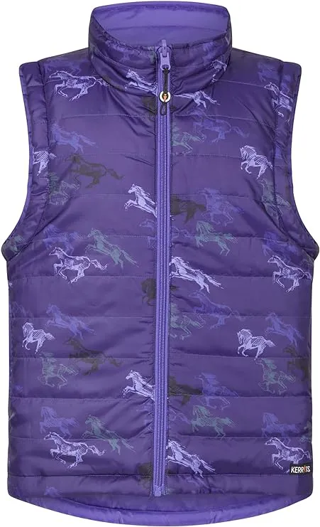 Kids Pony Tracks Reversible Quilted Vest - Huckleberry