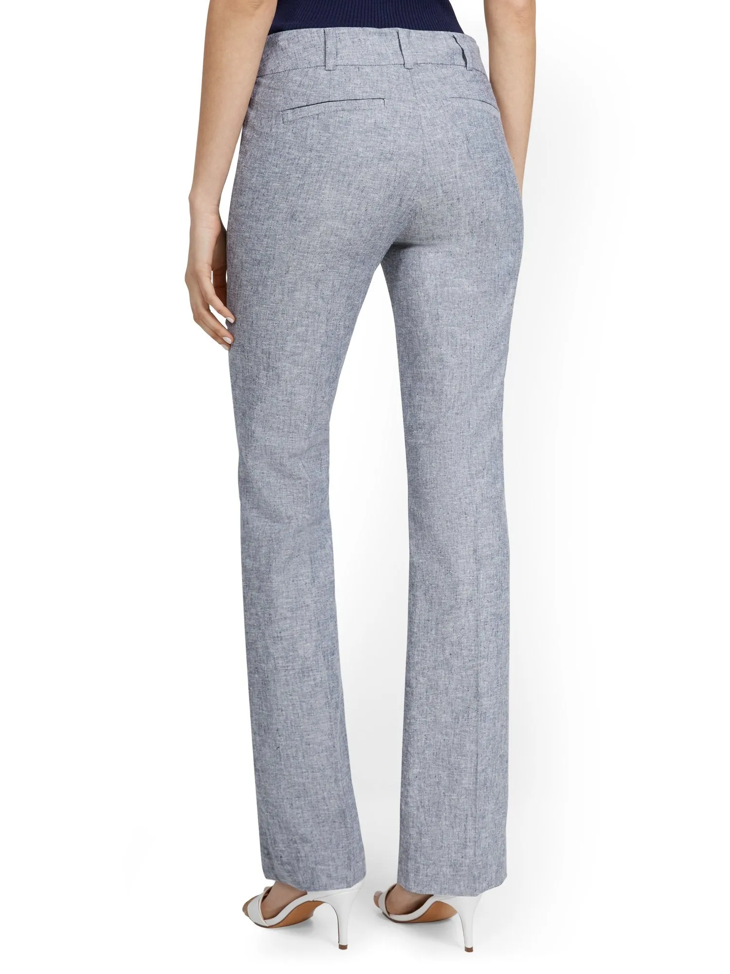 Linen-Blend Mid-Rise Straight-Leg Pant