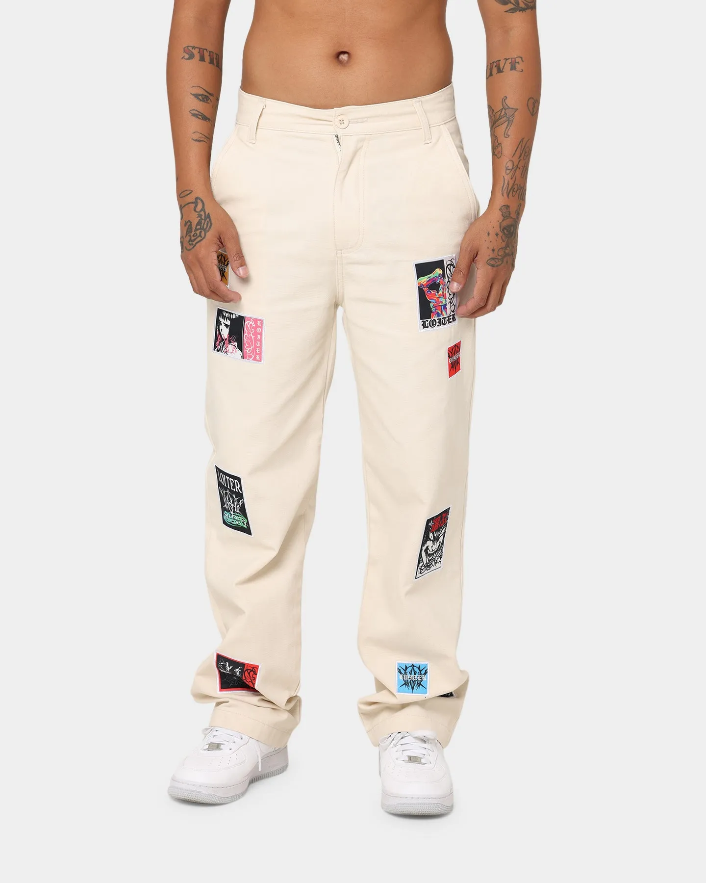 Loiter Patchwork Trousers Off White