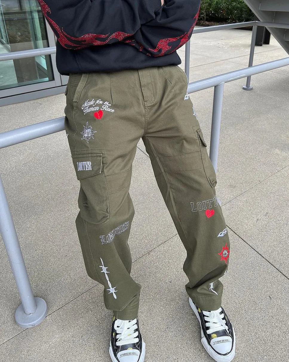 Loiter Sketch Cargo Pants Khaki