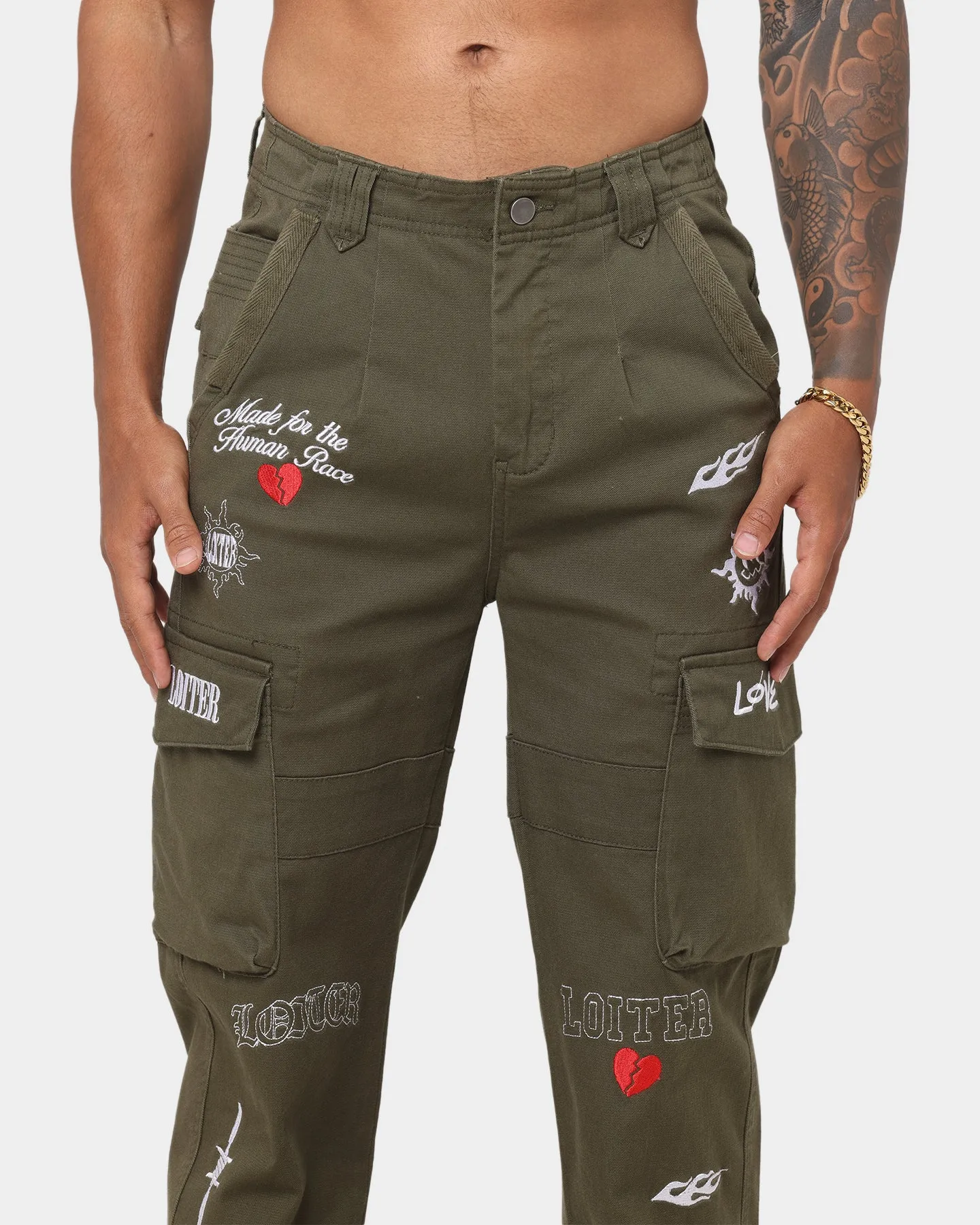 Loiter Sketch Cargo Pants Khaki