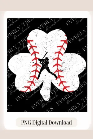 Lucky Baseball Shamrock Design PNG Download