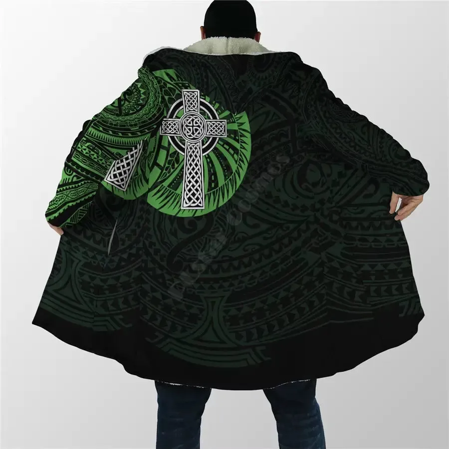 Manga Flower Puerto Rico Cloak 3D All over Printed Hoodie Cloak for Men Women Winter Fleece Wind Breaker Warm Hood Cloak