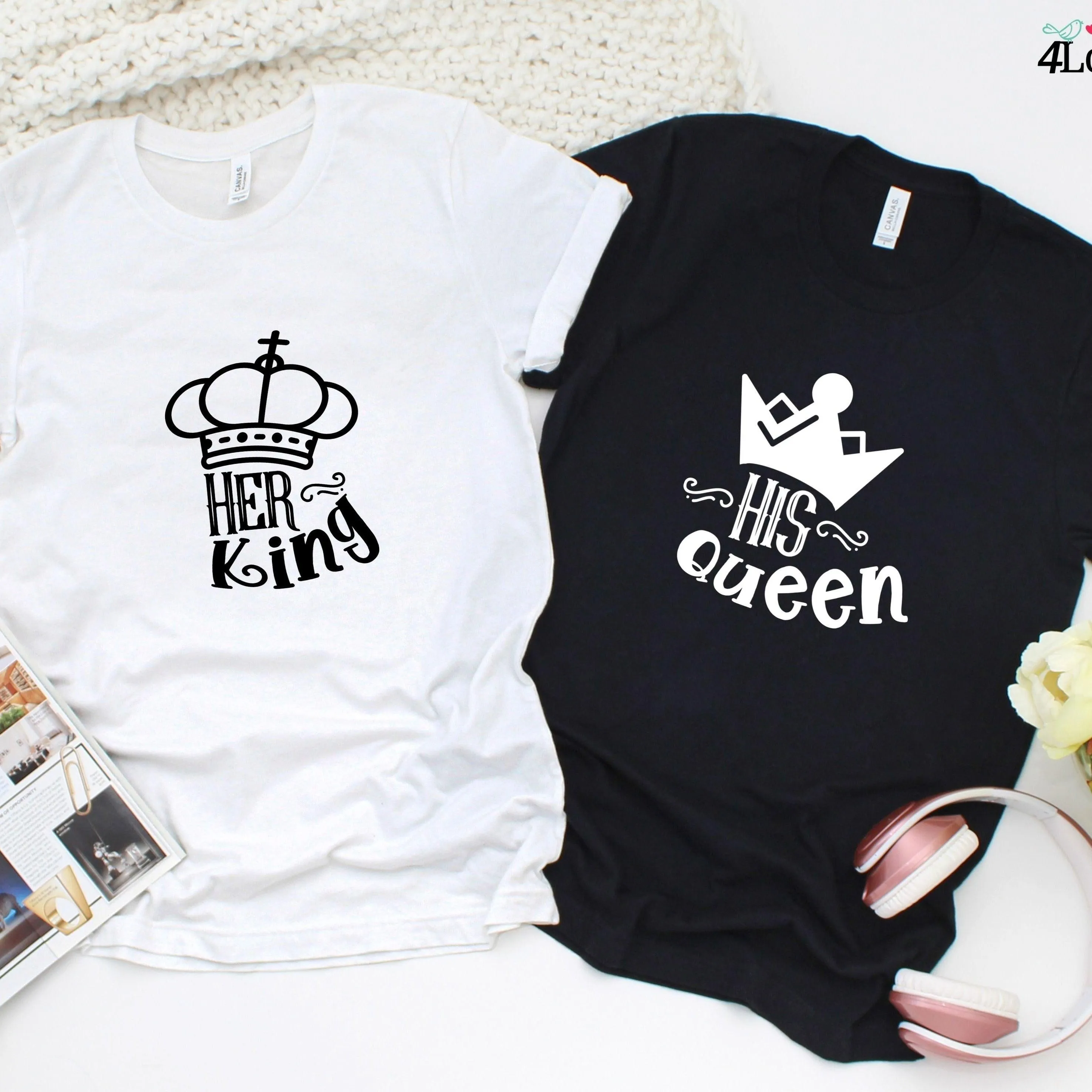 Matching Set: His King & Her Queen Gift for Couples, Perfect for Valentine's Day!