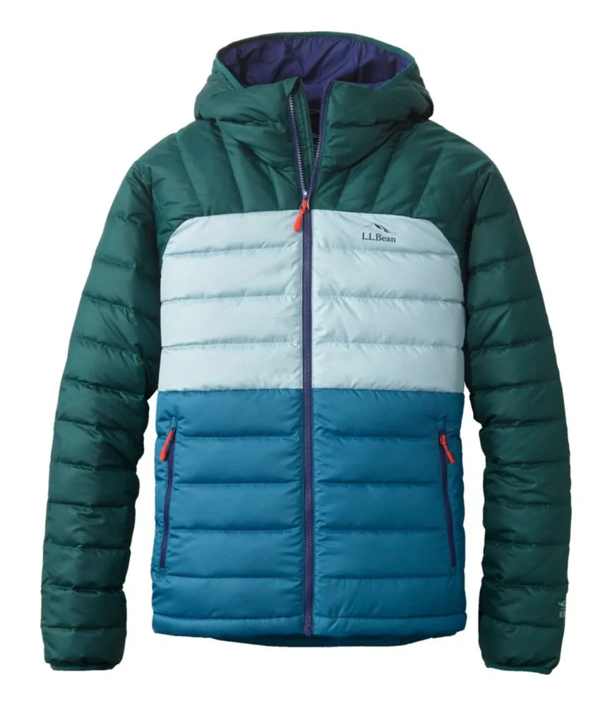 Men's Bean's Down Hooded Jacket Colorblock