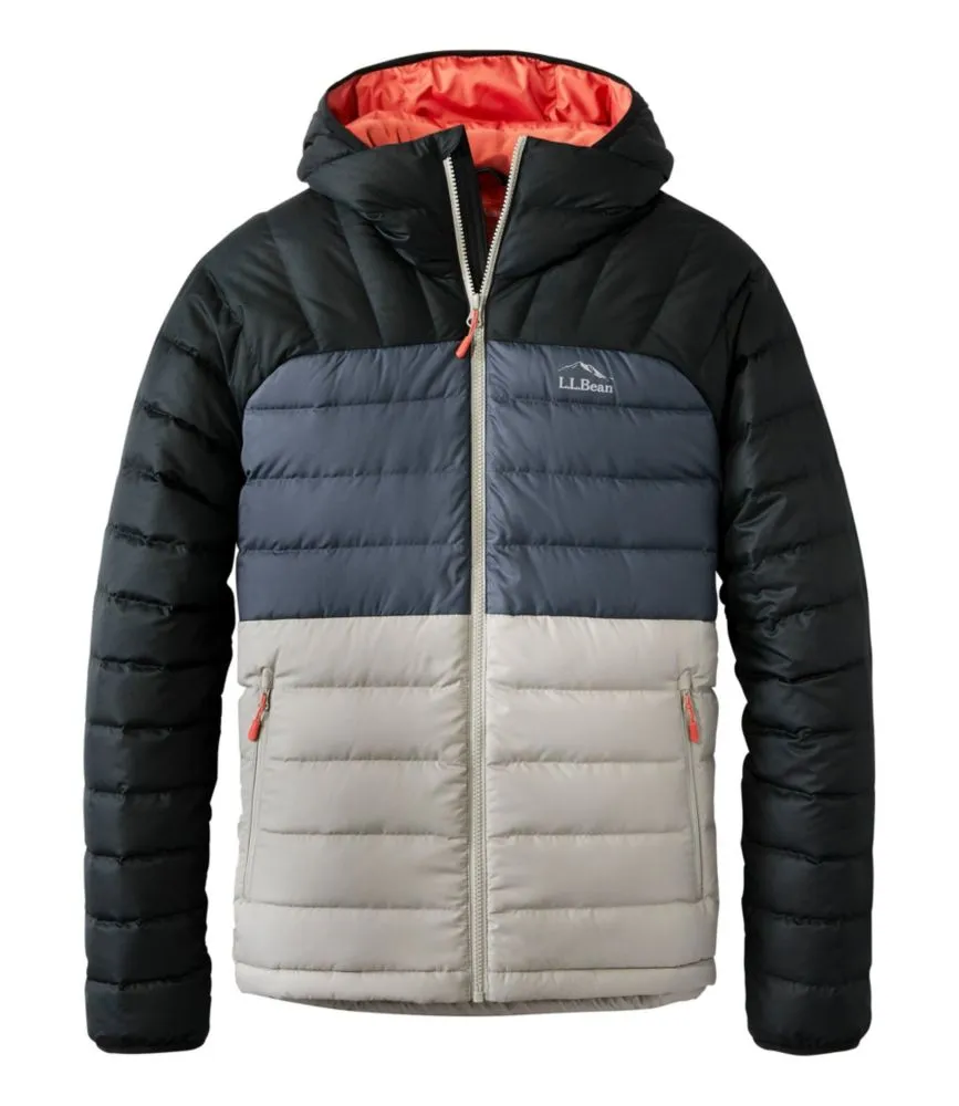 Men's Bean's Down Hooded Jacket Colorblock