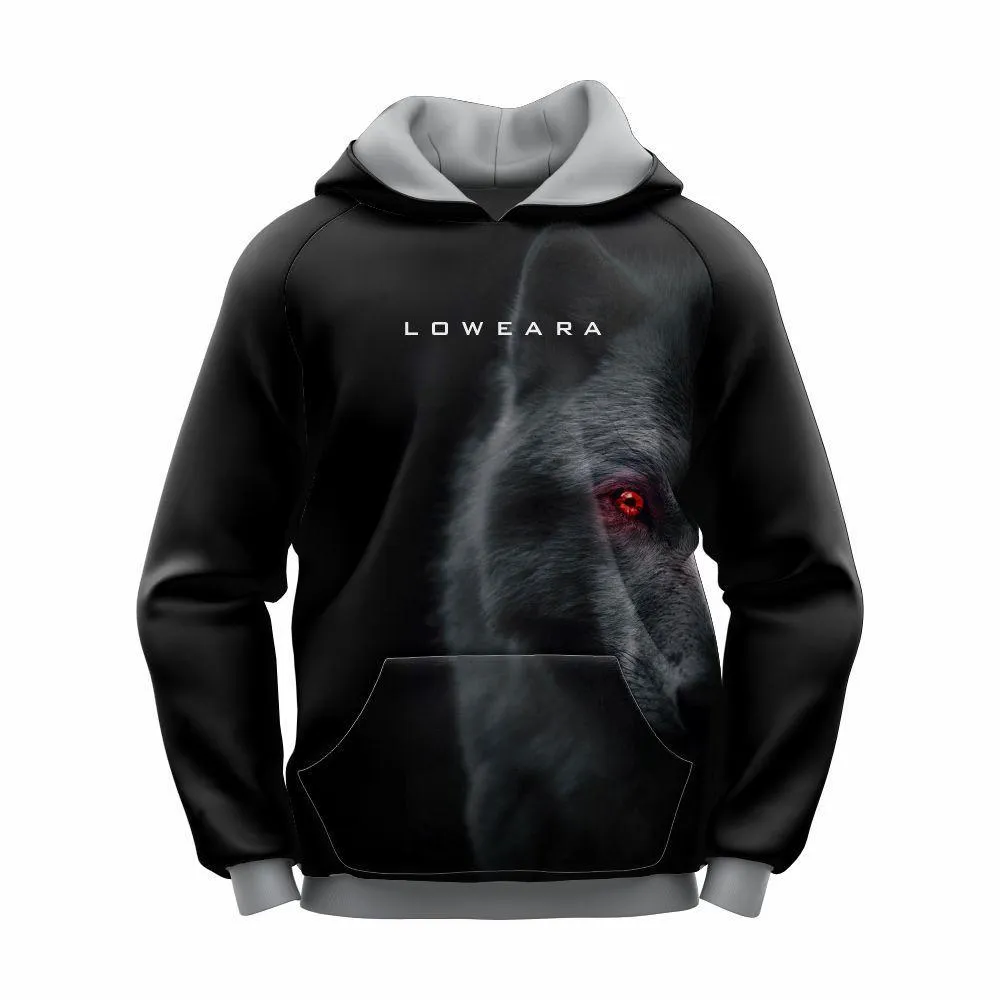 Men's Black Graphic Sublimation Hoodie – Polyester Hoodie with Stylish Print