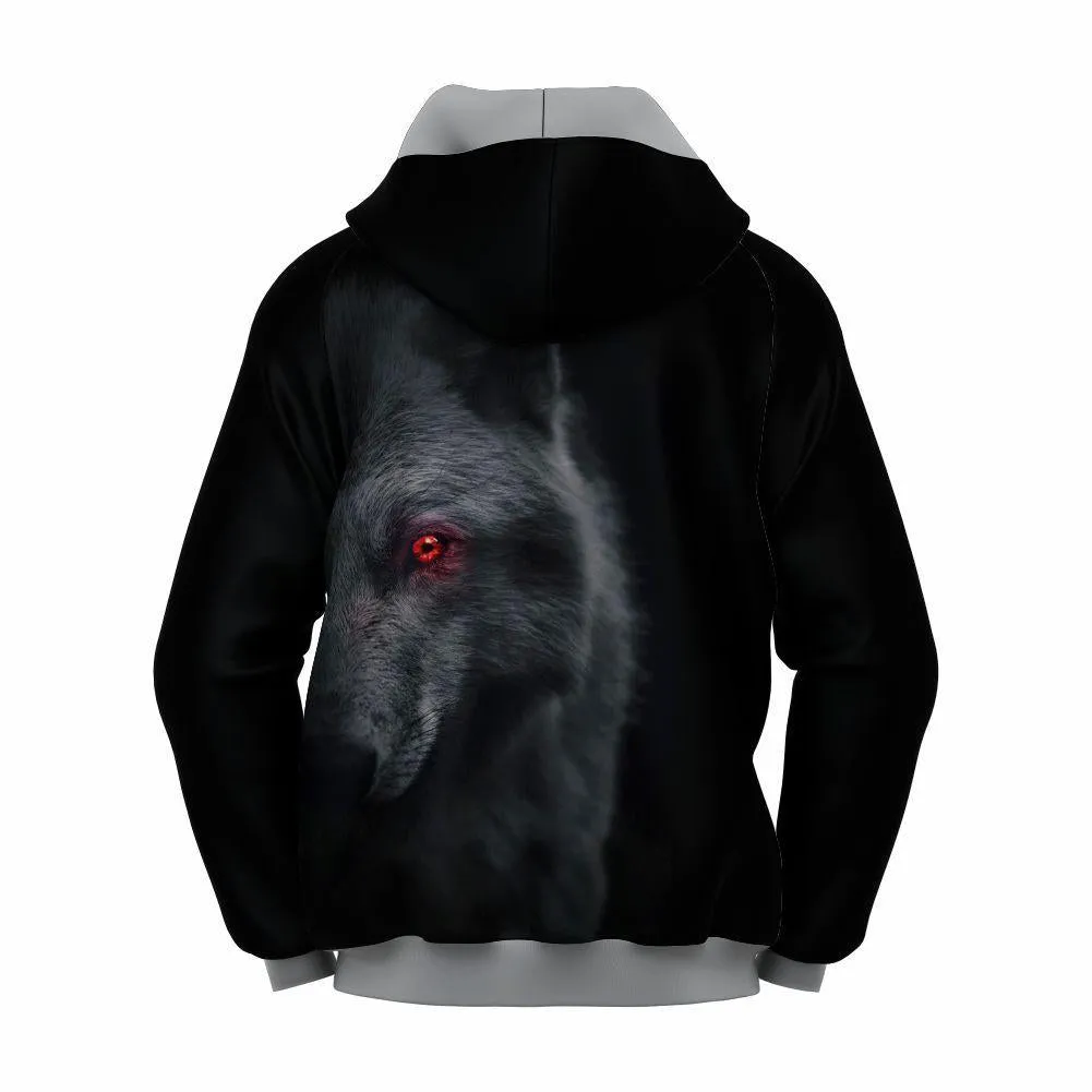 Men's Black Graphic Sublimation Hoodie – Polyester Hoodie with Stylish Print