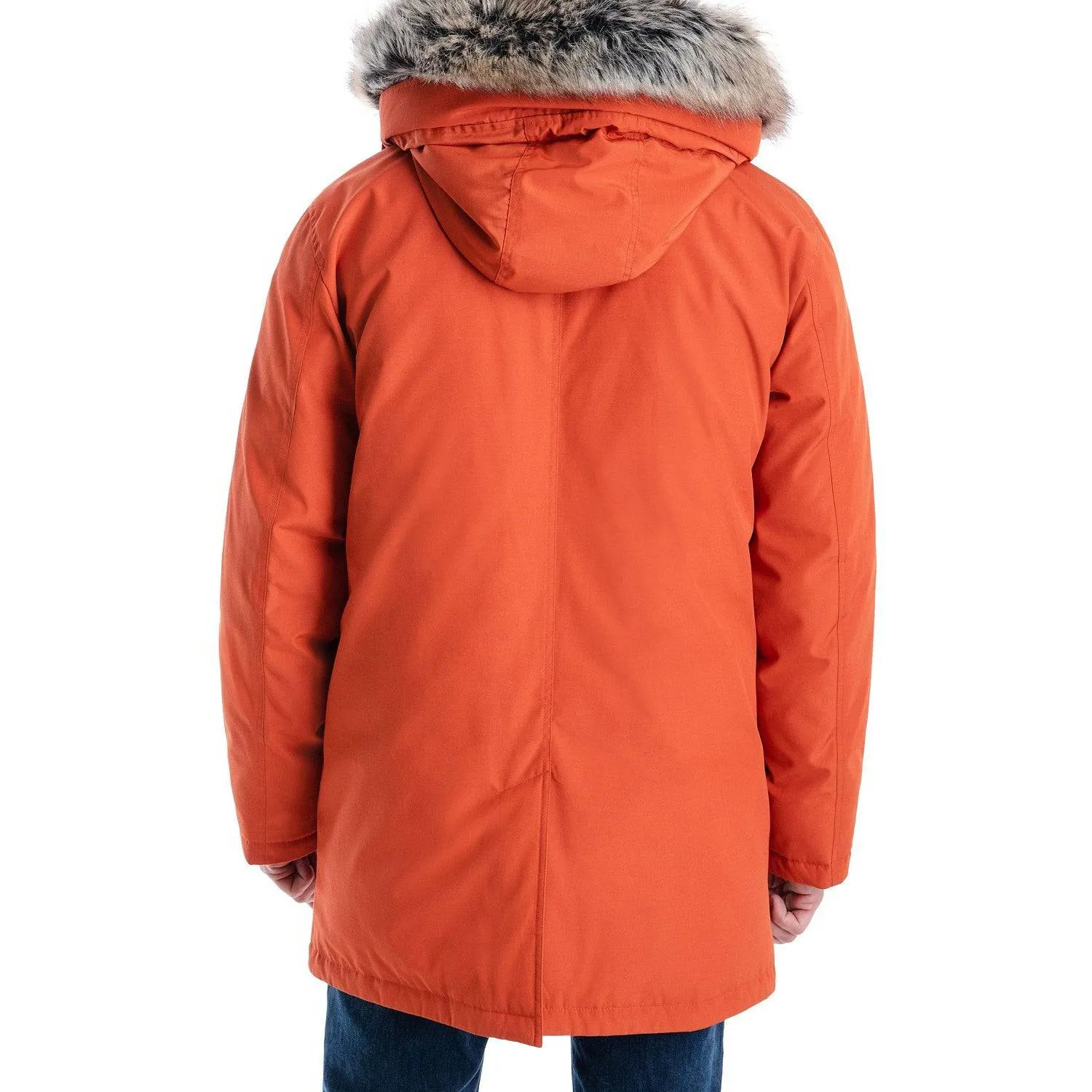 Michael Kors Men's Heavyweight Hooded Snorkel Parka with Stand Collar with Attached Faux-fur Trim Hood