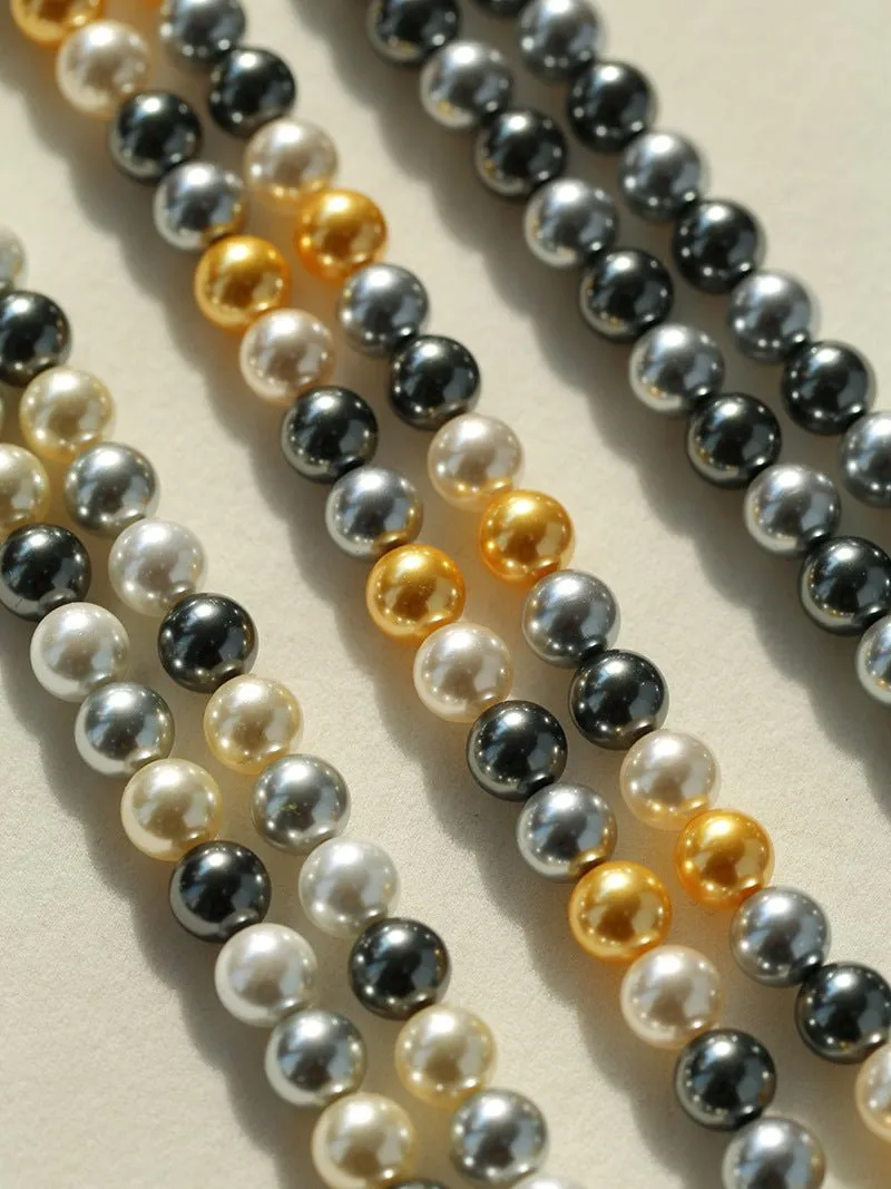 Mixed Color Round Artificial Pearl Necklaces-10mmPearls